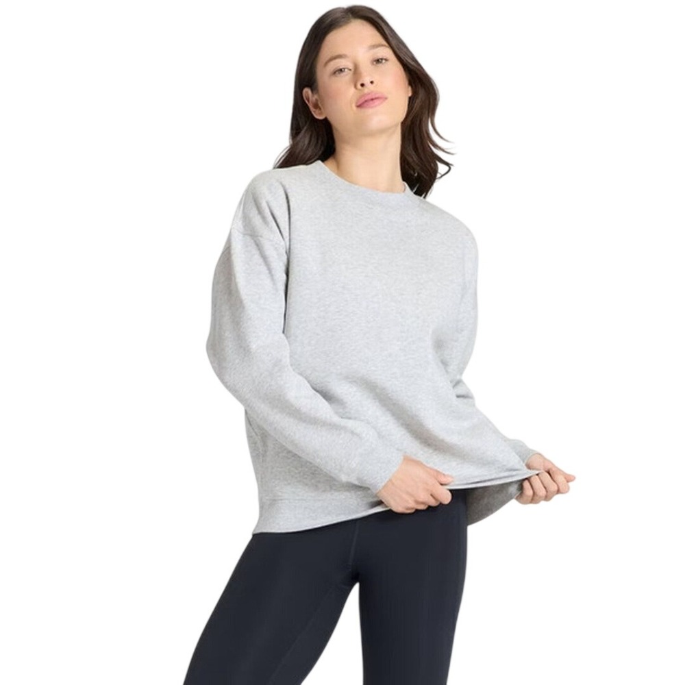 All in Motion Women's Gray Oversized Fleece Pullover Sweatshirt Size Small
